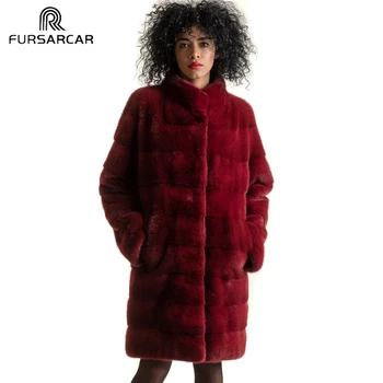 FURSARCAR Red Real Mink Fur Coat Stand Collar Women Real Natural Brown Nerds Furnished 2019 New Women Long Overwear Winter Coat
FURSARCAR Red Real Mink Fur Coat Stand Collar Women Real Natural Brown Nerds Furnished 2019 New Women Long Overwear Winter Coat