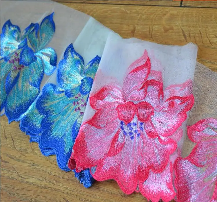 5 meter/lot 18cm 7.08" width pink/blue gauze mesh tulle fabric embroidered tapes lace trim ribbon R12Y74J0614R
5 meter/lot 18cm 7.08" width pink/blue gauze mesh tulle fabric embroidered tapes lace trim ribbon R12Y74J0614R