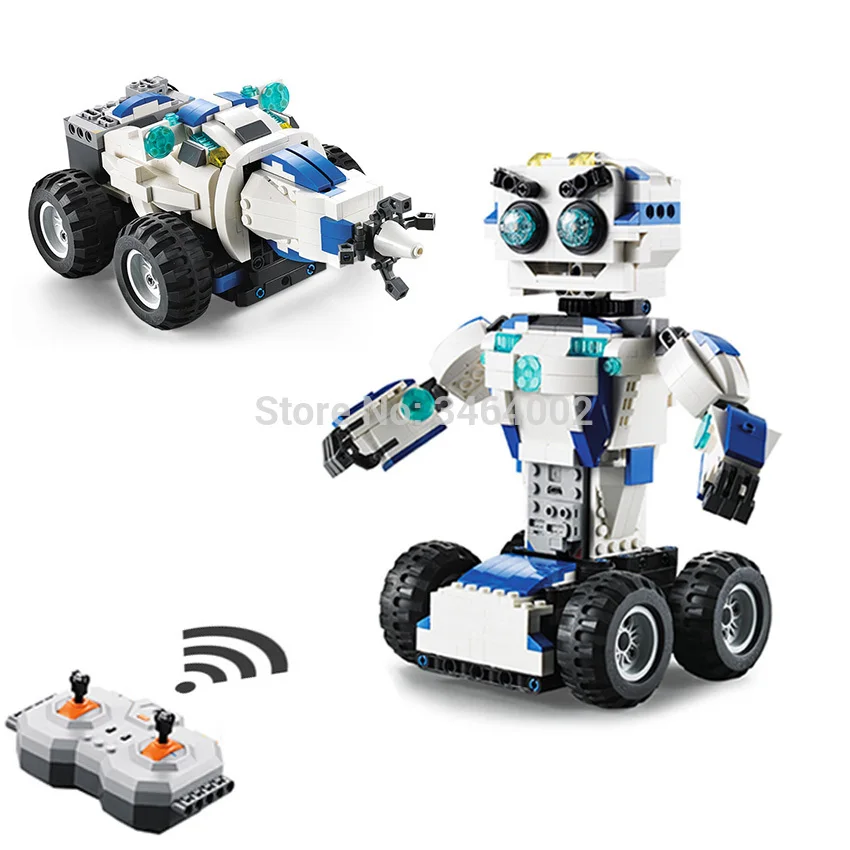 606pcs DIY 2-in-1 RC Building Blocks Transform Robot With Lithium battery Motor Remote control Compatible Legos Bricks Gift Kids
606pcs DIY 2-in-1 RC Building Blocks Transform Robot With Lithium battery Motor Remote control Compatible Legos Bricks Gift Kids