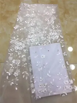 white Latest 3D Flower French African Lace Fabric High Quality African Embroidered Tulle Lace Fabric For beads Wedding Dress
white Latest 3D Flower French African Lace Fabric High Quality African Embroidered Tulle Lace Fabric For beads Wedding Dress