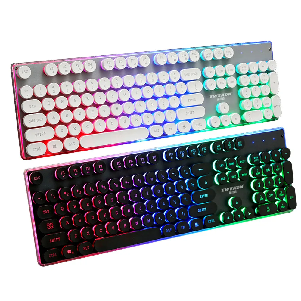 Elisona 108 Keys Retro Typewriter Style Wired Backlight Gaming Keyboard Keypad Key Board for PC Desktop Csgo Overwatch Lol Gamer
Elisona 108 Keys Retro Typewriter Style Wired Backlight Gaming Keyboard Keypad Key Board for PC Desktop Csgo Overwatch Lol Gamer