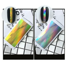 Mode Nail Art bande de rayure autocollant ligne or argent Laser paillettes coloré auto-adhésif décalcomanie conseils manucure décoration outil(China)