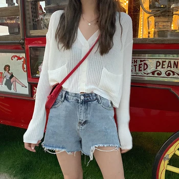 Thin sunscreen jacket Summer 2019 new Korean version loose air conditioning jacket jacket with open sweater for women
Thin sunscreen jacket Summer 2019 new Korean version loose air conditioning jacket jacket with open sweater for women