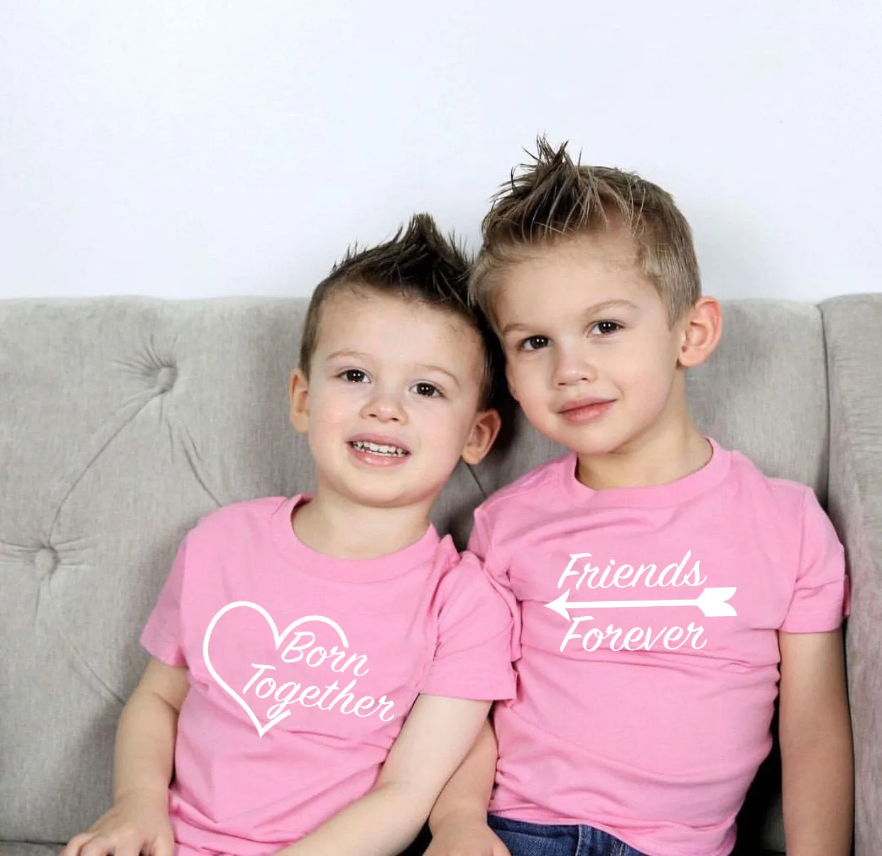 Born Together & Friends Forever Kids Fashion Tshirt Toddler Short Sleeve T-Shirt Childrens' T-shirt Kids Clothing Twins Summer
Born Together & Friends Forever Kids Fashion Tshirt Toddler Short Sleeve T-Shirt Childrens' T-shirt Kids Clothing Twins Summer