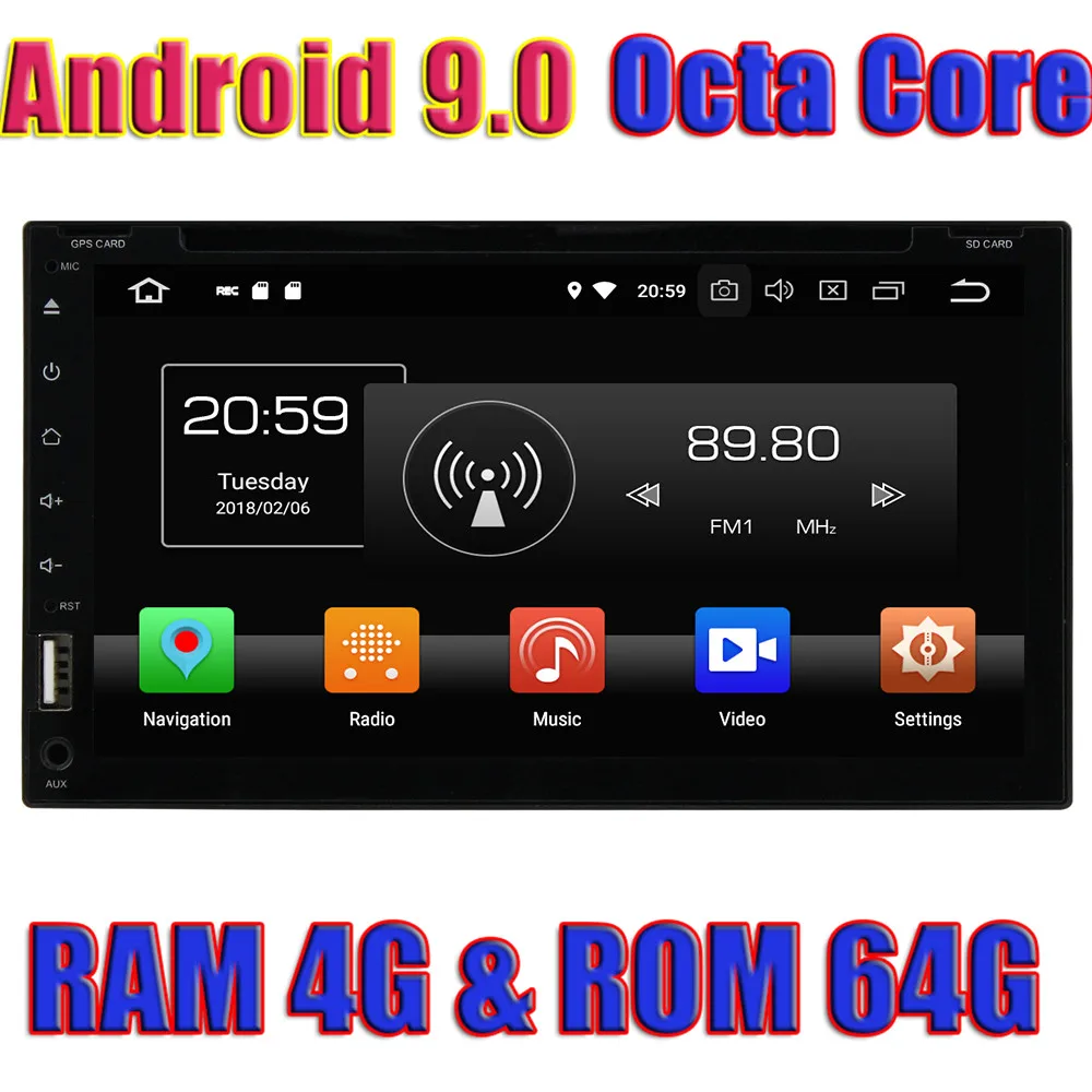 WANUSUAL Android 9.0 Car Head Unit Player PC System Unit For Universal GPS Navigation Radio Doble Din in Teyp Automotive NO DVD
WANUSUAL Android 9.0 Car Head Unit Player PC System Unit For Universal GPS Navigation Radio Doble Din in Teyp Automotive NO DVD