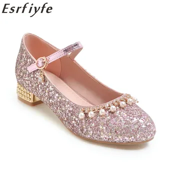 ESRFIYFE 2019 New Buckle Crystal Bling pearl Pumps Women Elegant Thick Heels Round Toe Party Wedding Shoes Woman Bridal Pumps
ESRFIYFE 2019 New Buckle Crystal Bling pearl Pumps Women Elegant Thick Heels Round Toe Party Wedding Shoes Woman Bridal Pumps