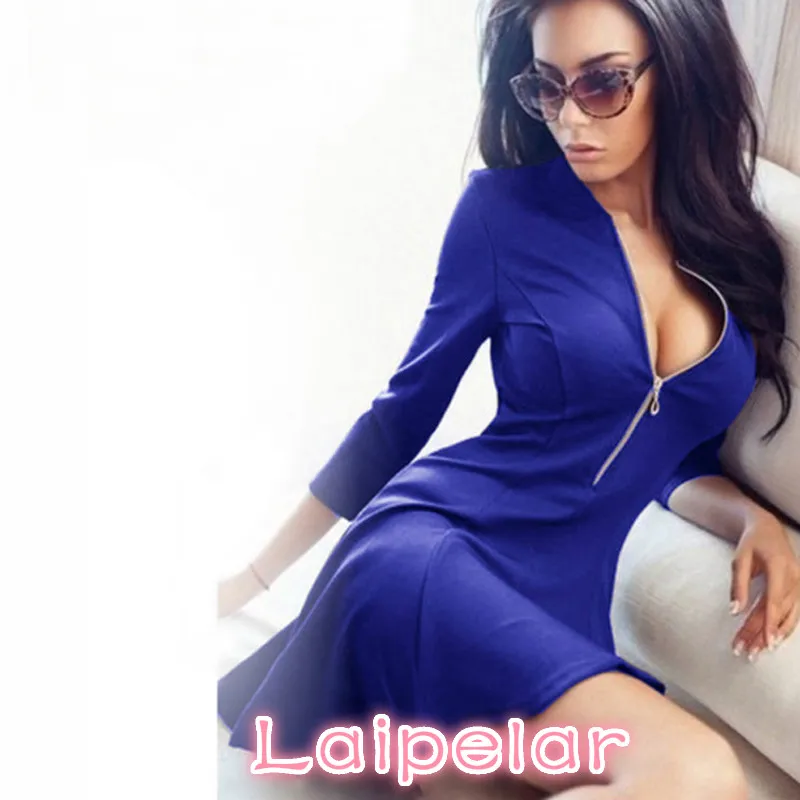 2018 Women Summer Spring Solid color V-neck 3/4 sleeves A-Line Dress Mini Evening Party Bodycon dress vestidos
2018 Women Summer Spring Solid color V-neck 3/4 sleeves A-Line Dress Mini Evening Party Bodycon dress vestidos