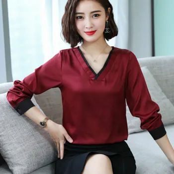 2019 Spring Office Work Simple Style Long Sleeve V Neck Satin Shirts Women Lady's Work Office Satin Blouses Lady Satin Tops
2019 Spring Office Work Simple Style Long Sleeve V Neck Satin Shirts Women Lady's Work Office Satin Blouses Lady Satin Tops