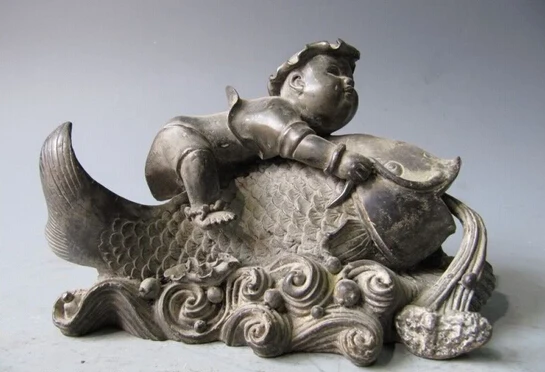 wholesale factory China Folk Pure Copper Bronze Lovely the Boy childie ride on Fish Statue sculpt
wholesale factory China Folk Pure Copper Bronze Lovely the Boy childie ride on Fish Statue sculpt