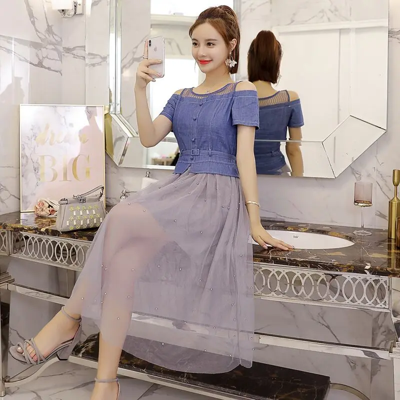 SZMXSS 2018 summer women dress befree denim dress fashion party hollowed lace Net yarn long dresses for women of the big sizes
SZMXSS 2018 summer women dress befree denim dress fashion party hollowed lace Net yarn long dresses for women of the big sizes