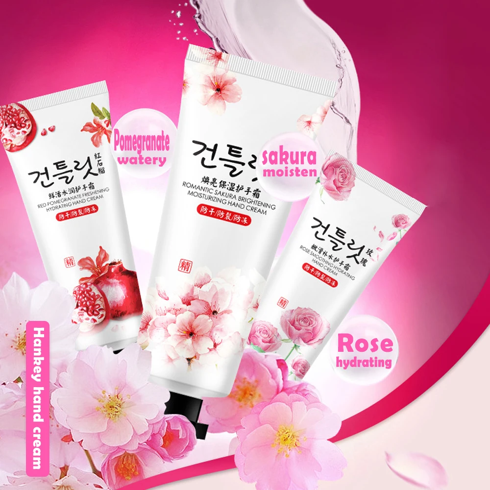 

Nourish Hand Cream Moisture Nourishing Anti Chapping Whitening Hand Lotion rose pomegranate sakura flavor 40