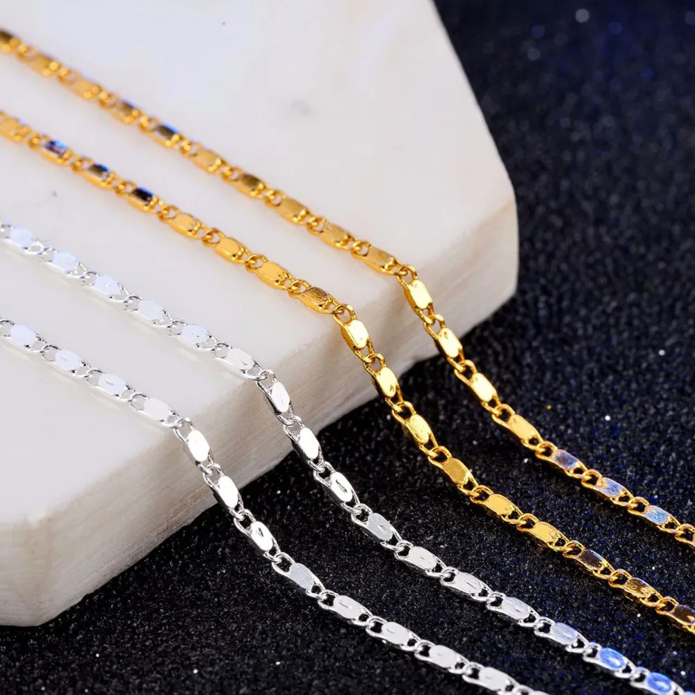 Hot Sale Chain Chokers Necklaces Women Silver/Gold Color Handmade Jewelry Accessories 2mm Glossy Flat Geometric Necklace Colar
Hot Sale Chain Chokers Necklaces Women Silver/Gold Color Handmade Jewelry Accessories 2mm Glossy Flat Geometric Necklace Colar