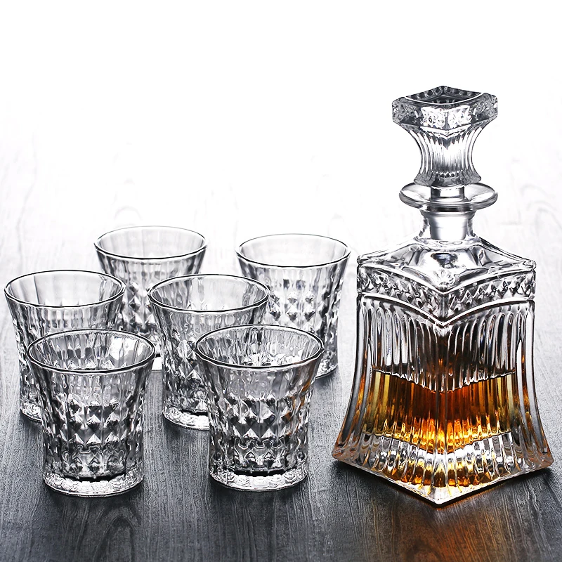 Fashion diamond pattern wine glass Whiskey Cup Spirits Wine bottle Set Beer Glass Decanter Wine bawarer Household drinkware 
Fashion diamond pattern wine glass Whiskey Cup Spirits Wine bottle Set Beer Glass Decanter Wine bawarer Household drinkware