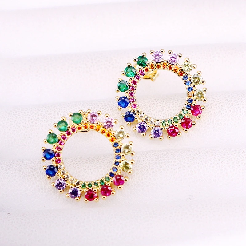 3Pairs, Gold Filled Copper Round Circle Earring Studs CZ Micro Pave Crystal Cubic Zirconia Rainbow Jewelry for women
3Pairs, Gold Filled Copper Round Circle Earring Studs CZ Micro Pave Crystal Cubic Zirconia Rainbow Jewelry for women