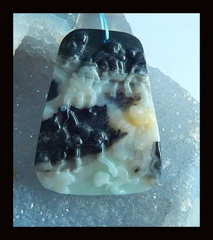 Semiprecious stone Jewelry,birthday present,Natural gemstone Carved flower Amazonite Pendant Bead,48x36x5mm,14.4g 
Semiprecious stone Jewelry,birthday present,Natural gemstone Carved flower Amazonite Pendant Bead,48x36x5mm,14.4g