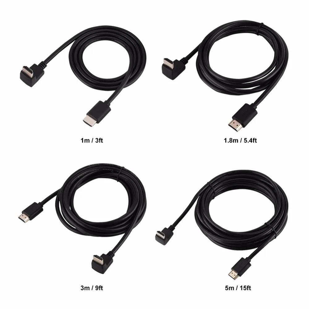 High Speed 1/1.8/3/5m HD 1080p 3D HDMI Cable Male To 90 Bend Male Pure Copper For Computers Laptops HDTV Projects
High Speed 1/1.8/3/5m HD 1080p 3D HDMI Cable Male To 90 Bend Male Pure Copper For Computers Laptops HDTV Projects