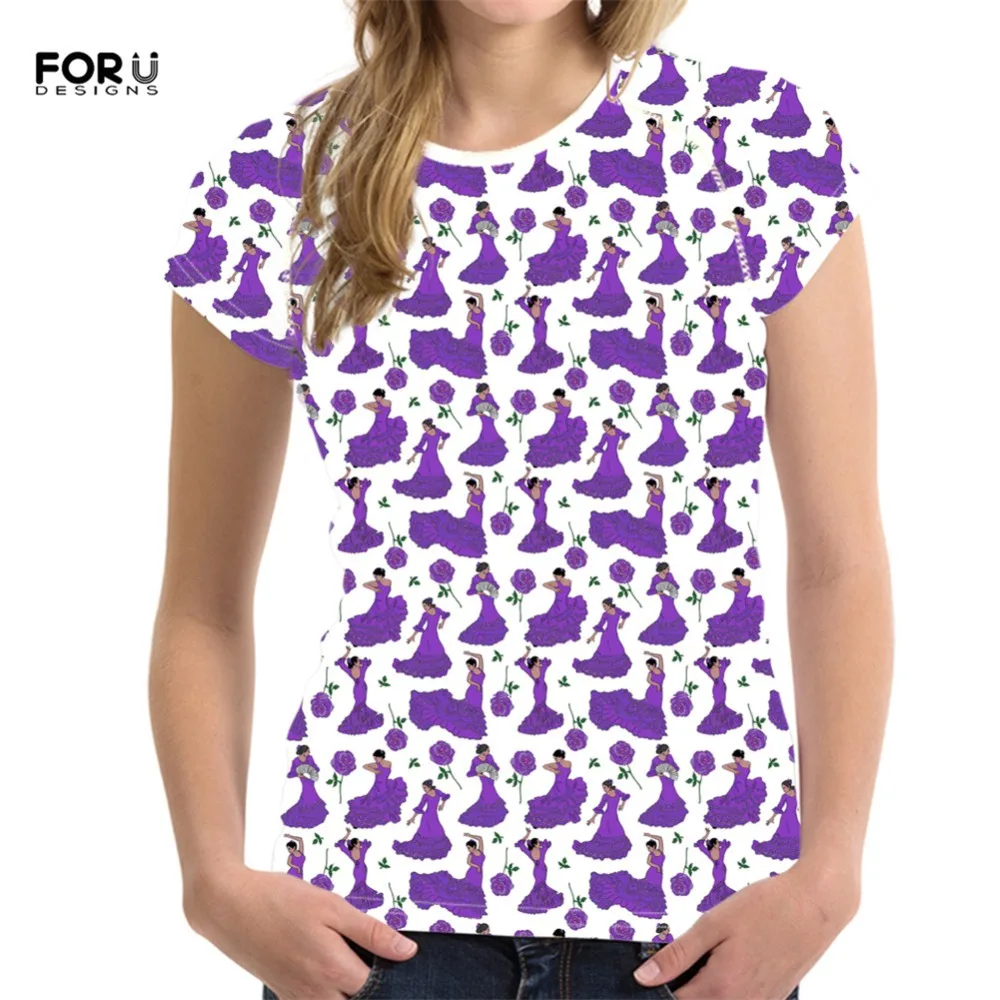 FORUDESIGNS Cartoon Flamenco Dancers Painting Summer Women 2019 New Casual Short Sleeve T-Shirt White T Shirt Female O Neck Top 
FORUDESIGNS Cartoon Flamenco Dancers Painting Summer Women 2019 New Casual Short Sleeve T-Shirt White T Shirt Female O Neck Top