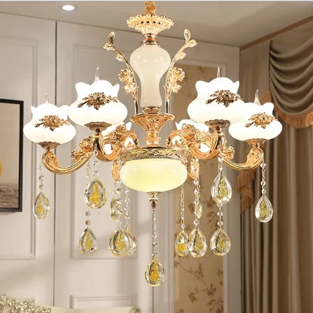 European style living room chandelier zinc alloy jade crystal chandelier luxury living room bedroom restaurant zinc alloy
European style living room chandelier zinc alloy jade crystal chandelier luxury living room bedroom restaurant zinc alloy
