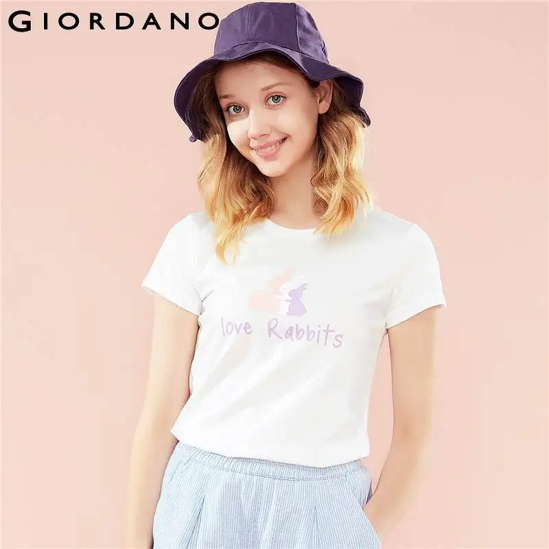 Giordano Women T Shirt Short Sleeve Graphic Tshirt Lovely Animal Pattern Tee Shirt Femme 100% Cotton Camisetas Mujer
Giordano Women T Shirt Short Sleeve Graphic Tshirt Lovely Animal Pattern Tee Shirt Femme 100% Cotton Camisetas Mujer