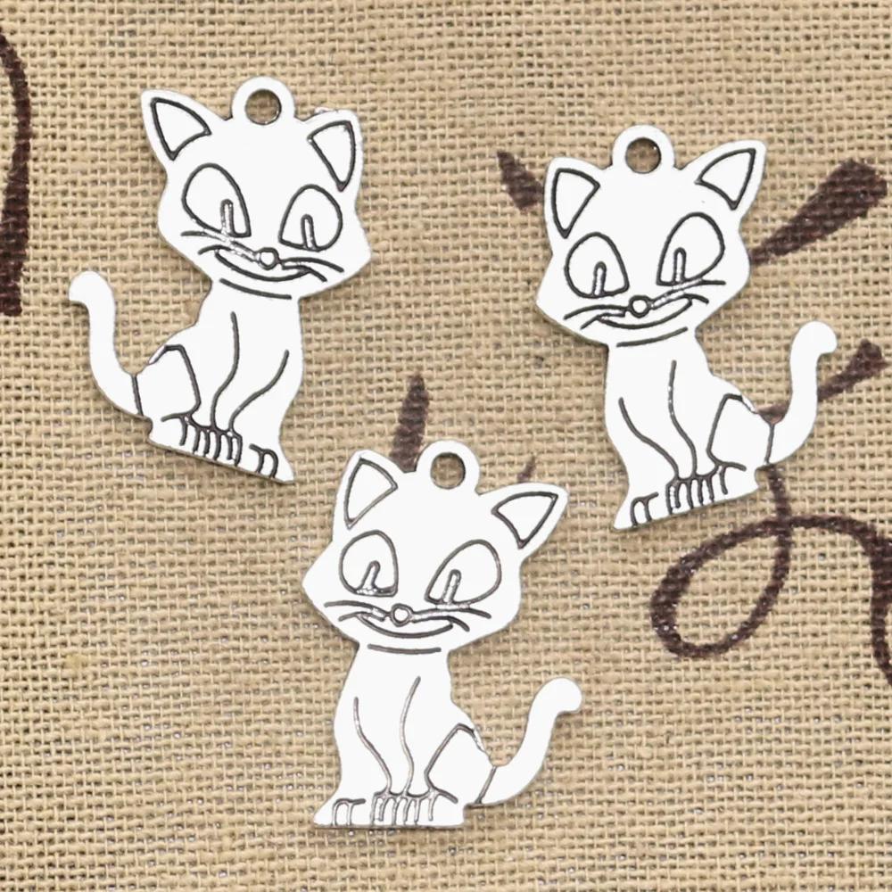 15pcs Charms double sided cat 24x19mm Antique Silver Plated Pendants Making DIY Handmade Tibetan Silver Jewelry
15pcs Charms double sided cat 24x19mm Antique Silver Plated Pendants Making DIY Handmade Tibetan Silver Jewelry