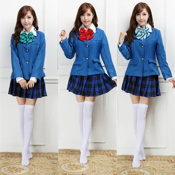 Anime Love Live Minami Kotori Japanese School Uniforms Blue Coats And Plaid Skirts Cosplay Costumes For Lala Clothing PS014
Anime Love Live Minami Kotori Japanese School Uniforms Blue Coats And Plaid Skirts Cosplay Costumes For Lala Clothing PS014