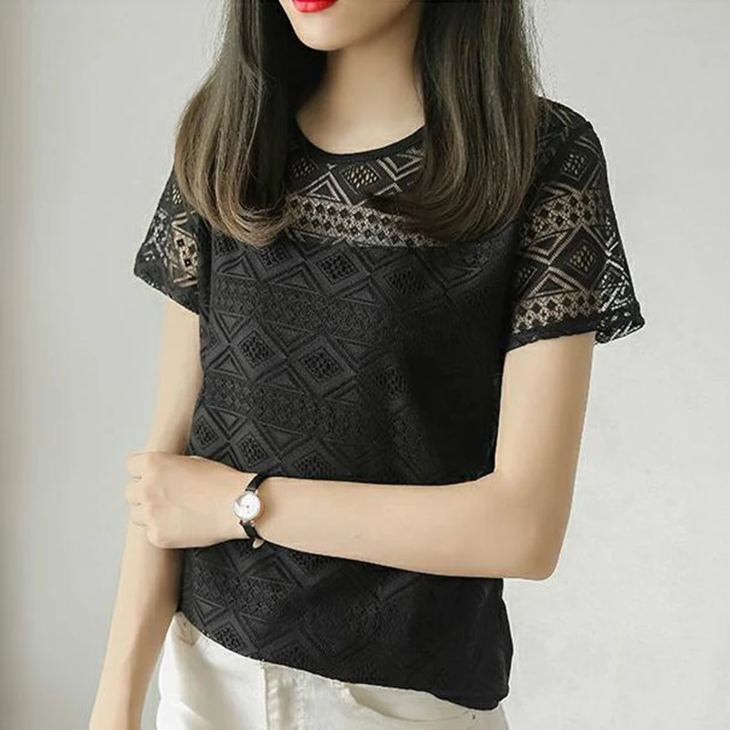 Korean Fashion Chiffon Women Blouses Lace O-Neck Short Sleeve Pink Women Shirts Plus Size XXXL Womens Tops and Blouses
Korean Fashion Chiffon Women Blouses Lace O-Neck Short Sleeve Pink Women Shirts Plus Size XXXL Womens Tops and Blouses