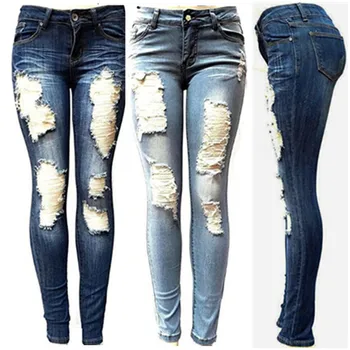 Girs Ladies Light Blue/Dark Blue Stretchy Ripped Jeans Woman Denim Pants Trousers For Women Pencil Skinny Jeans
Girs Ladies Light Blue/Dark Blue Stretchy Ripped Jeans Woman Denim Pants Trousers For Women Pencil Skinny Jeans