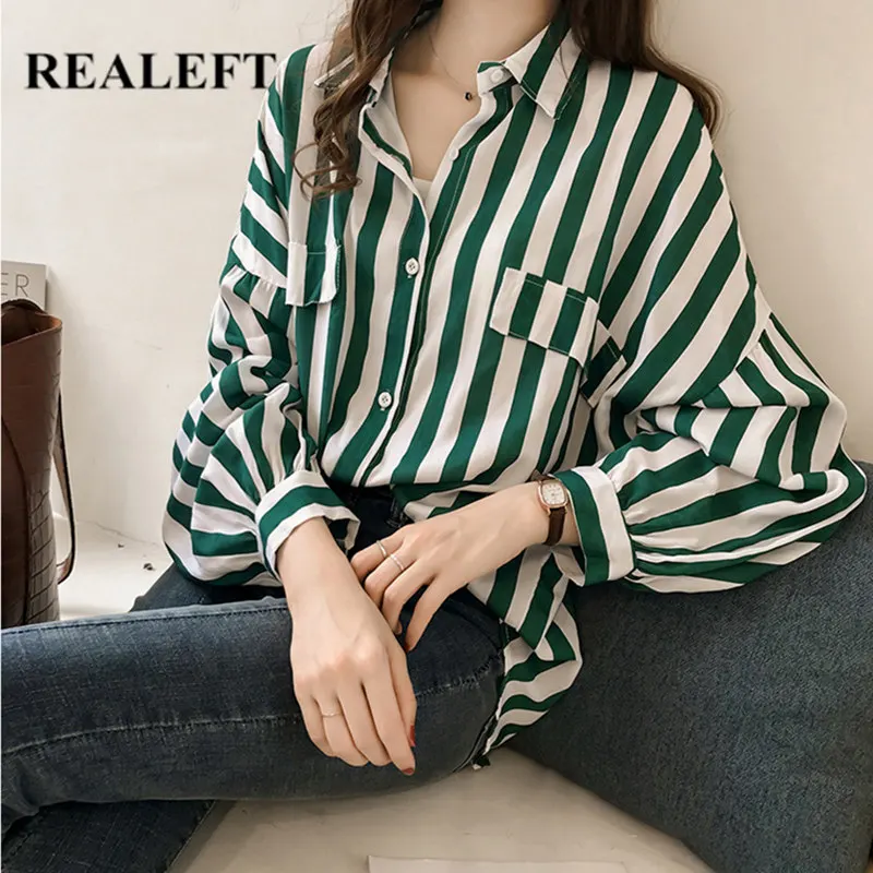 REALEFT New Arrival Women Casual Striped Blouse Long Sleeve Turn-down Collar Fashion Loose Office Shirts Tops Female Plus Size
REALEFT New Arrival Women Casual Striped Blouse Long Sleeve Turn-down Collar Fashion Loose Office Shirts Tops Female Plus Size