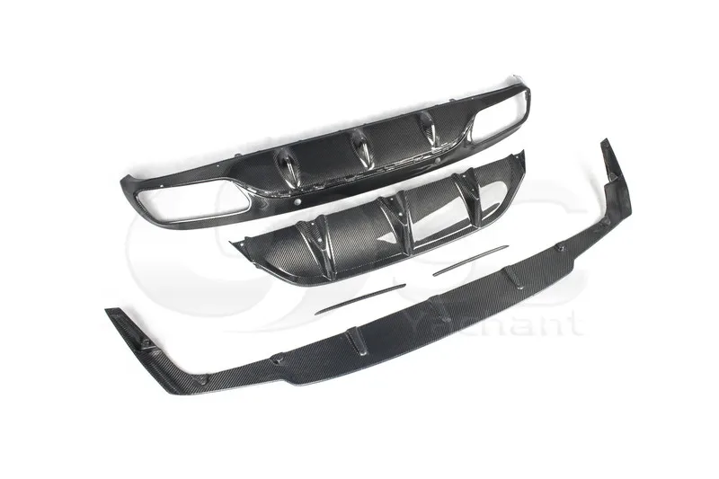 2016-2018 Mercedes Benz C205 C63 Coupe OEM Style Rear Diffuser with Edition 1 Style Underboard CF (5)