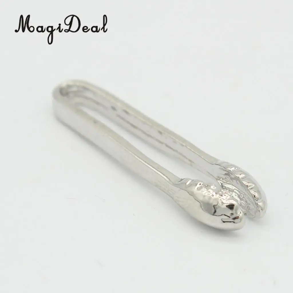 Set of 4 Pieces Miniature Metal Food Clip Tongs Cookware for 1/12 Dollhouse Kitchen Accessories
