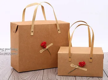 Handle kraft paper gift box package, Paper Favor Bag Cupcake Packing Cake Boxes Gift Box with handle kraft nuts box 50pcs/lot
Handle kraft paper gift box package, Paper Favor Bag Cupcake Packing Cake Boxes Gift Box with handle kraft nuts box 50pcs/lot
