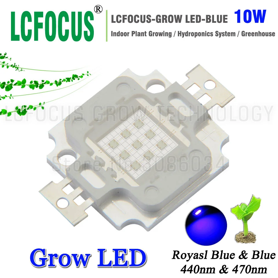High Power LED Chip 10W Royal Blue 440nm 470nm COB DIY 50W 100W 200W LED Grow Light For Vegetable Fruit Flower Indoor Plant
High Power LED Chip 10W Royal Blue 440nm 470nm COB DIY 50W 100W 200W LED Grow Light For Vegetable Fruit Flower Indoor Plant