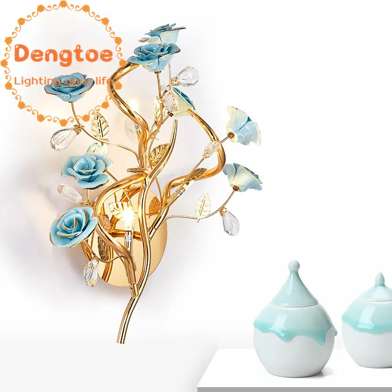 Rural Flower Crystal led Wall Lamp Wall light Bedside Lamp Home Decor Wall Sconces Creative Lamp American Retro Lamp
Rural Flower Crystal led Wall Lamp Wall light Bedside Lamp Home Decor Wall Sconces Creative Lamp American Retro Lamp