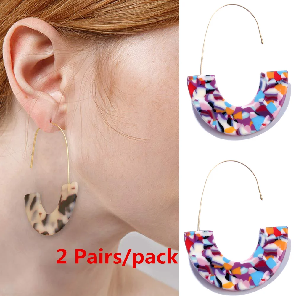 Hot Acrylic Leopard Print Statement "U" Style Elegant Drop Dangle Earring for Female 2 Pairs/Pack
Hot Acrylic Leopard Print Statement "U" Style Elegant Drop Dangle Earring for Female 2 Pairs/Pack