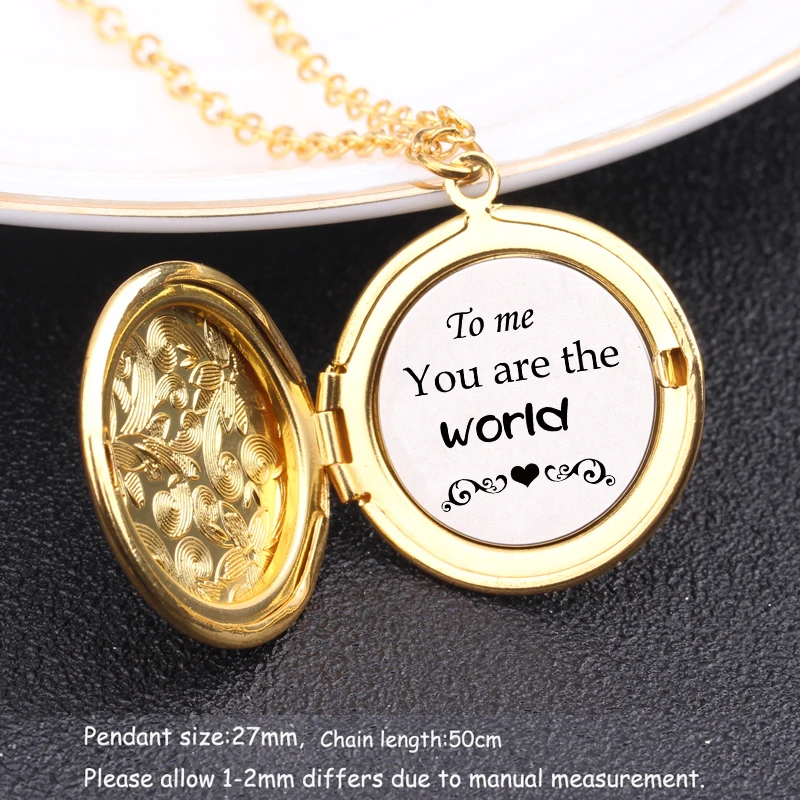To Me You Are The World Floating Plate Custom Name Locket Pendant Necklace Sweater Chain Jewelry Couple Gift Birthday Valentines
To Me You Are The World Floating Plate Custom Name Locket Pendant Necklace Sweater Chain Jewelry Couple Gift Birthday Valentines