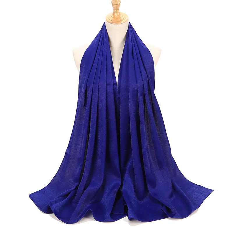 Beautiful Satin Plain Hijab Muslim Female