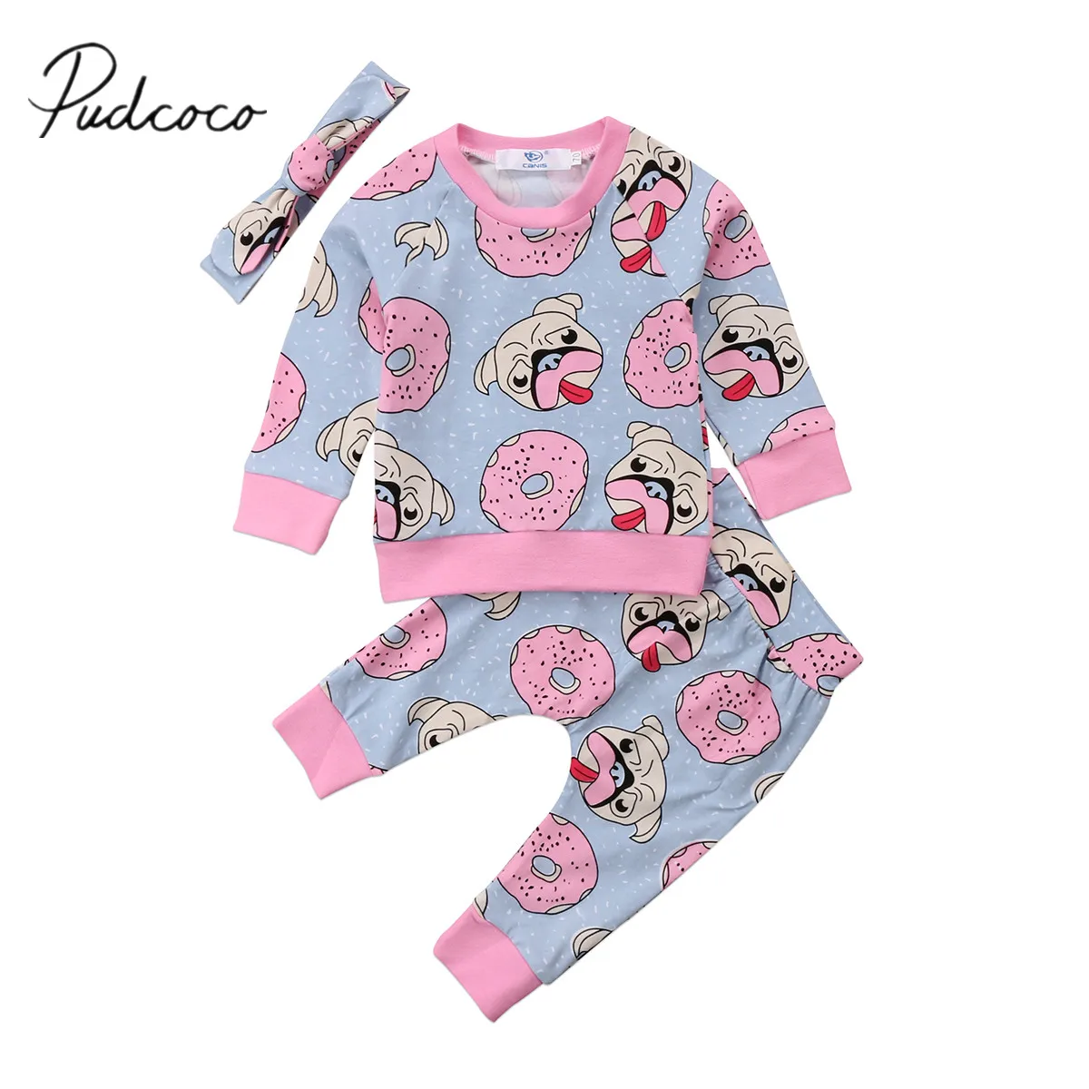 2018 Brand New Newborn Toddler Kids Infant Baby Girls Long Sleeve Top Shirt Pant Headband 3Pcs Set Outfit Dogs Donut Clothes
2018 Brand New Newborn Toddler Kids Infant Baby Girls Long Sleeve Top Shirt Pant Headband 3Pcs Set Outfit Dogs Donut Clothes