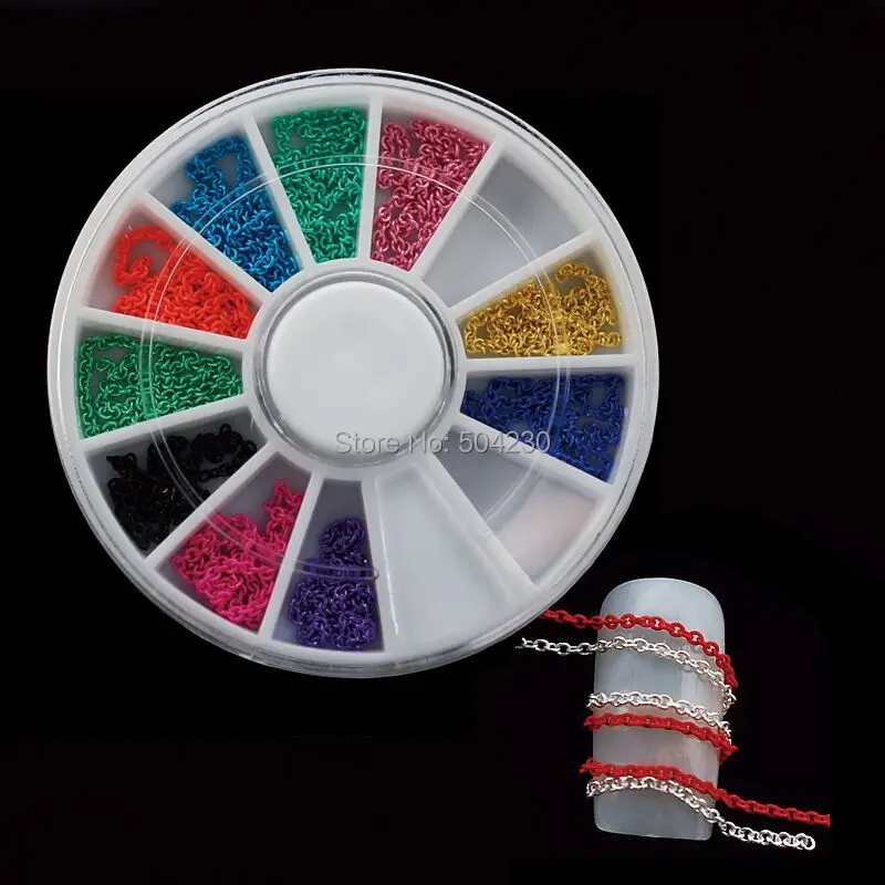 12 colors metal nail glitter chain wheel for 3d nail art tips decorations tools wholesale 6wheels/lot
12 colors metal nail glitter chain wheel for 3d nail art tips decorations tools wholesale 6wheels/lot