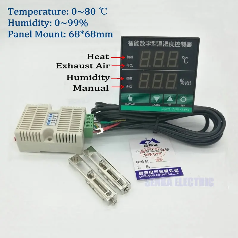 Digital PID Intelligent Egg Hatch Temperature and Humidity Controller Thermostat with Sensor
Digital PID Intelligent Egg Hatch Temperature and Humidity Controller Thermostat with Sensor