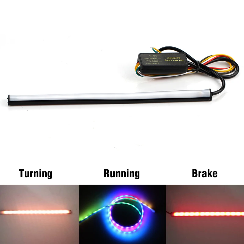 OKEEN Motorcycle RGB & Red & Amber LED 30cm Sequential Switchback Flowing Tail Brake Light Running Turn Signal Light Strip 12v
OKEEN Motorcycle RGB & Red & Amber LED 30cm Sequential Switchback Flowing Tail Brake Light Running Turn Signal Light Strip 12v