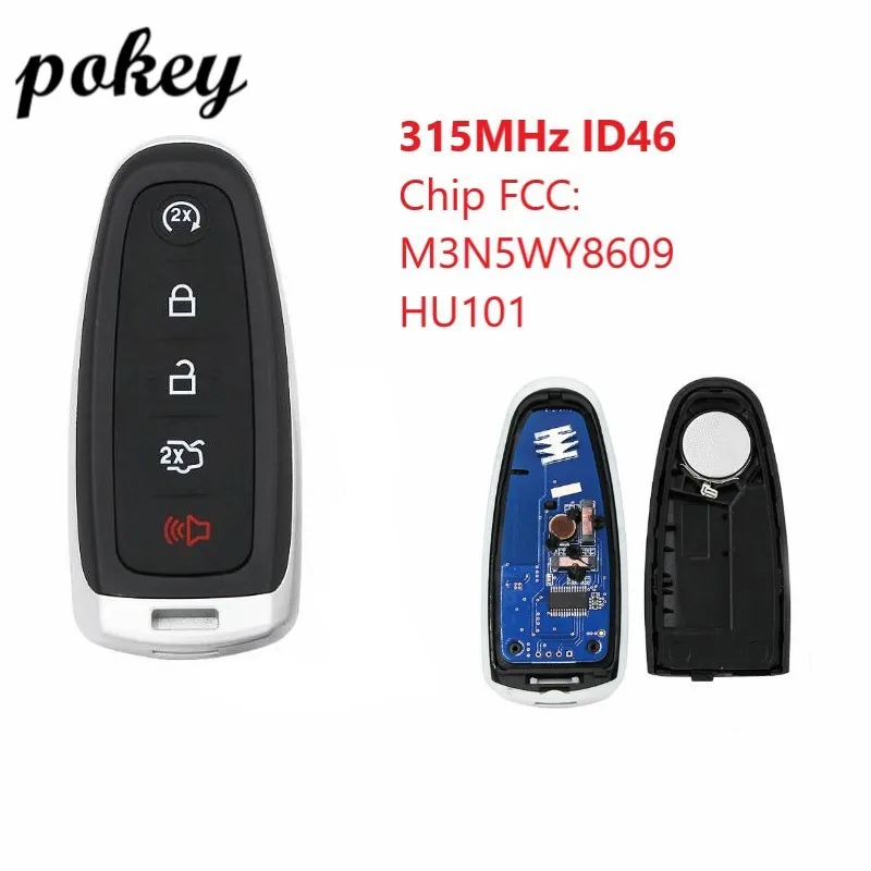 5 Button for Ford Remote Start Smart Prox Key Fob Transmitter Edge Explorer 315MHz ID46 Chip FCC: M3N5WY8609 HU101 small key
5 Button for Ford Remote Start Smart Prox Key Fob Transmitter Edge Explorer 315MHz ID46 Chip FCC: M3N5WY8609 HU101 small key