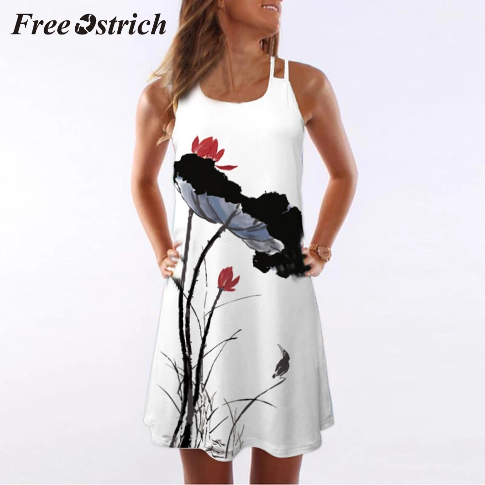Free Ostrich 2019 Women Loose Summer Vintage Sleeveless 3d Floral Print Bohe Tank Mini Dress Chinese Style Ink Painting Dress
Free Ostrich 2019 Women Loose Summer Vintage Sleeveless 3d Floral Print Bohe Tank Mini Dress Chinese Style Ink Painting Dress