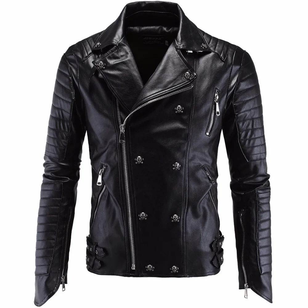 High-end Boutique Men Punk Leather Jackets Locomotive Motorcycle Spring Autumn Leather Jackets Coats Homme Skull faux fur coats
High-end Boutique Men Punk Leather Jackets Locomotive Motorcycle Spring Autumn Leather Jackets Coats Homme Skull faux fur coats