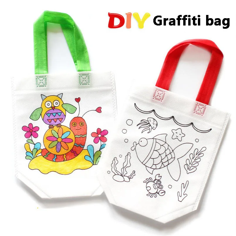 10Pcs/pack Children DIY Environmental Graffiti Handbag Kids Cloth Painted Bags Kindergarten Painting Fill-color Drawing Toys
10Pcs/pack Children DIY Environmental Graffiti Handbag Kids Cloth Painted Bags Kindergarten Painting Fill-color Drawing Toys