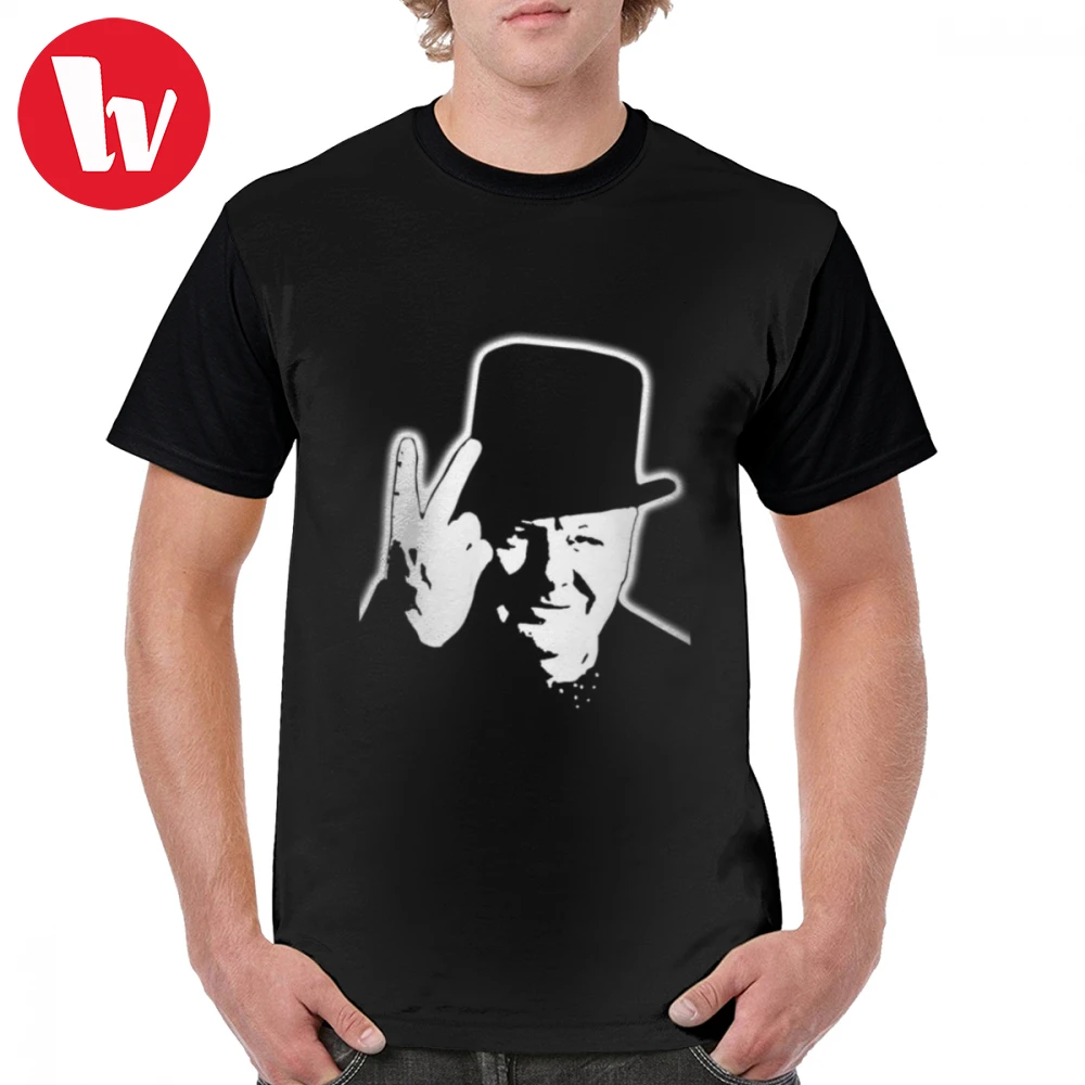 

World War 2 T Shirt V Sign Victory V 1943 WWII Winston Churchill British Prime Minister T-Shirt Printed Fun Graphic Tee Shirt