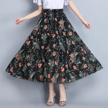 Summer Women Chiffon Floral Skirt Faldas High Waist Skirt Lace Up Bohemia Beach Skirts Womens Plus Size Maxi Long Skirt C5304
Summer Women Chiffon Floral Skirt Faldas High Waist Skirt Lace Up Bohemia Beach Skirts Womens Plus Size Maxi Long Skirt C5304