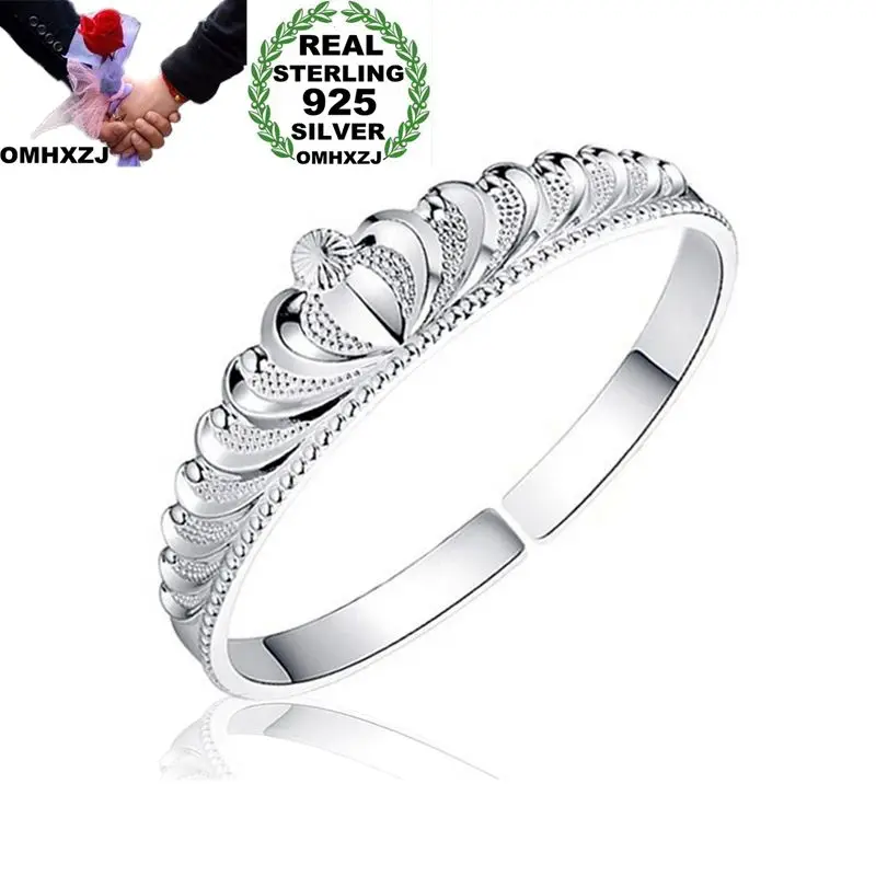 OMHXZJ Wholesale Personality Fashion OL Woman Girl Party Gift Silver Crown Open 925 Sterling Silver Cuff Bangle Bracelet BR185
OMHXZJ Wholesale Personality Fashion OL Woman Girl Party Gift Silver Crown Open 925 Sterling Silver Cuff Bangle Bracelet BR185