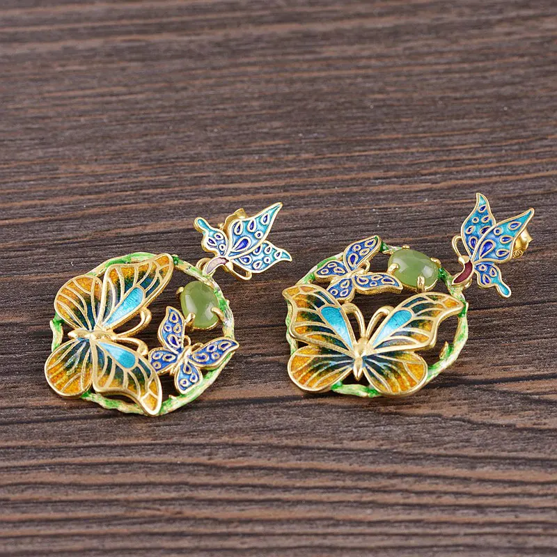 FNJ Butterfly Earrings 925 Silver Jingtailan ShaoLan Green Stone Original S925 Sterling Silver Drop Earring for Women Jewelry
FNJ Butterfly Earrings 925 Silver Jingtailan ShaoLan Green Stone Original S925 Sterling Silver Drop Earring for Women Jewelry