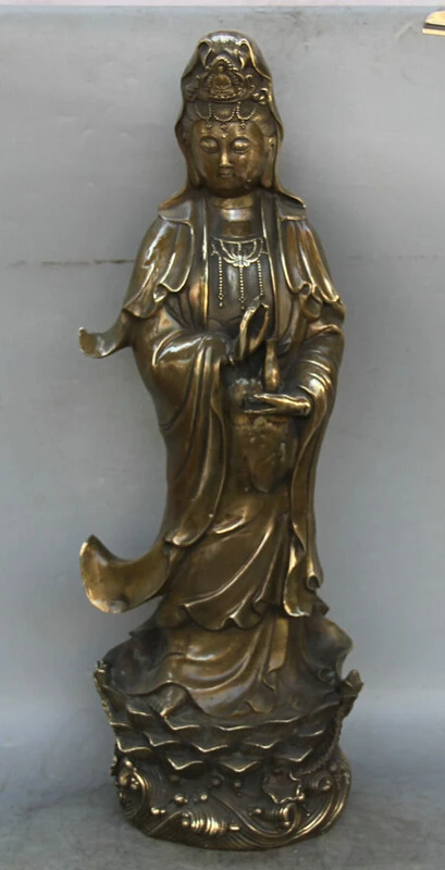 USPS to USA S2126 26" Old Chinese Budhism Copper Stand Lotus Kwan-yin Guan Yin Goddess Vase Statue B0401
USPS to USA S2126 26" Old Chinese Budhism Copper Stand Lotus Kwan-yin Guan Yin Goddess Vase Statue B0401