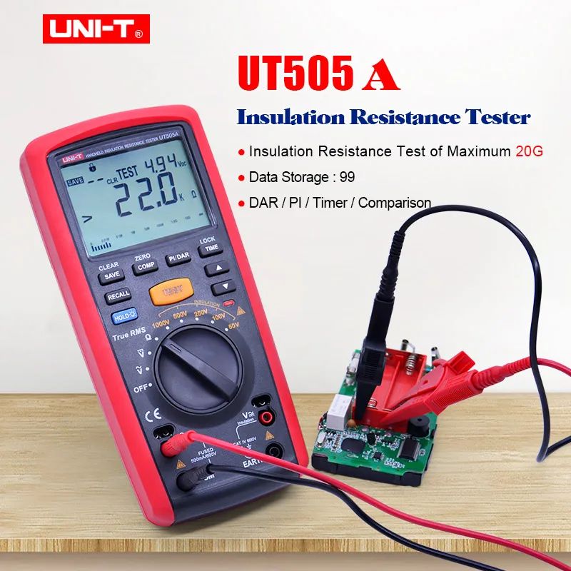 Insulation Resistance Tester UNI-T UT505A;Digital Multimeter DC AC volt Ohm meter Resistance Frequency tester Megohmmeter
Insulation Resistance Tester UNI-T UT505A;Digital Multimeter DC AC volt Ohm meter Resistance Frequency tester Megohmmeter